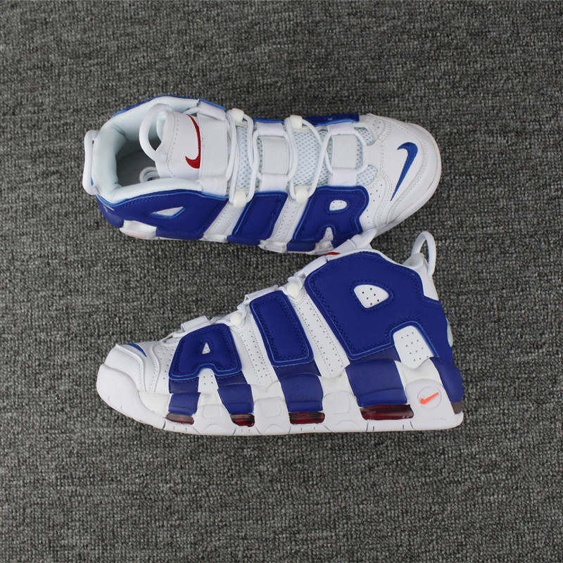 Nike Air More Uptempo Knicks White Blue Shoes